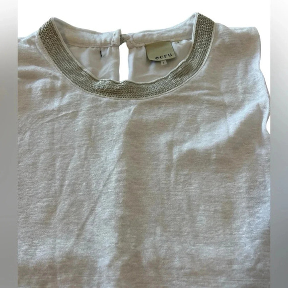 NWT Ecru Embellished Tank Top - Picture 3 of 5